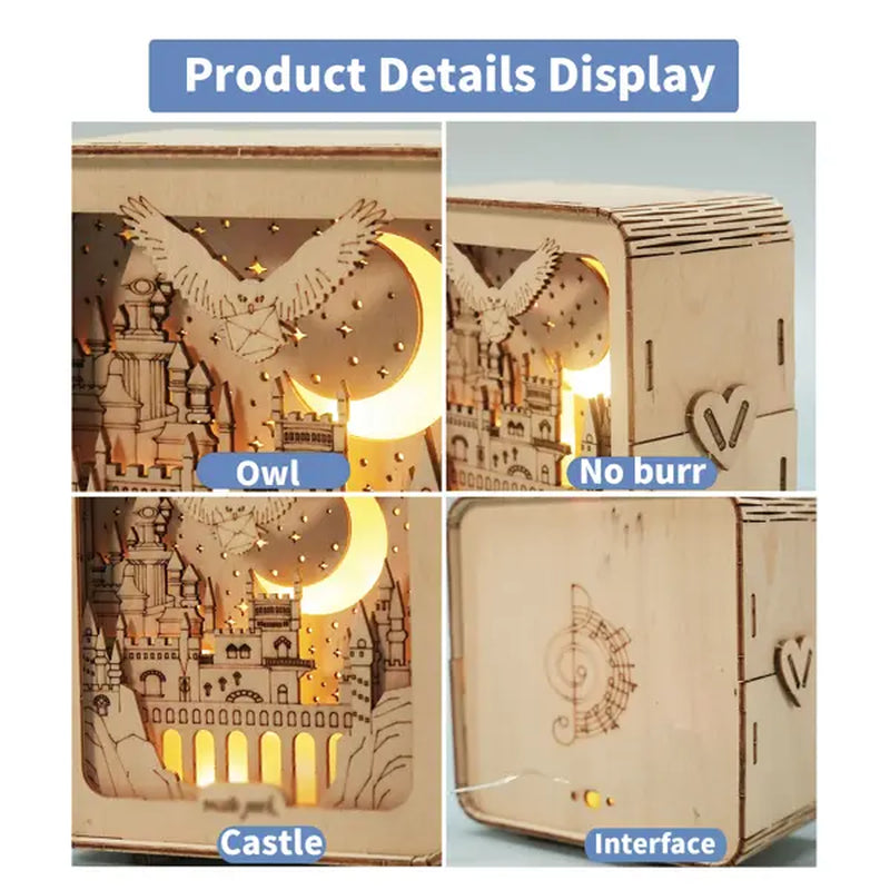 3D Wooden Puzzles Castle Model Kits Night Lights Desk Decorations Birthday Christmas Gifts for Women