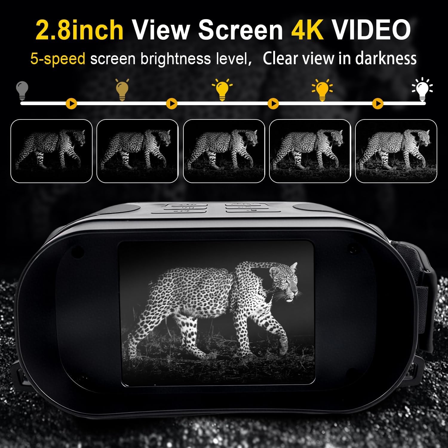 Night Vision Goggles - 4K Night Vision Binoculars for Adults Mit 32GB TFT Card 2700FT Ir/2000Mah, 2.8'' HD Screen, 7 Gear Infrared and 10X Digital Zoom for Outdoor Enthusiasts and Animal Watchers