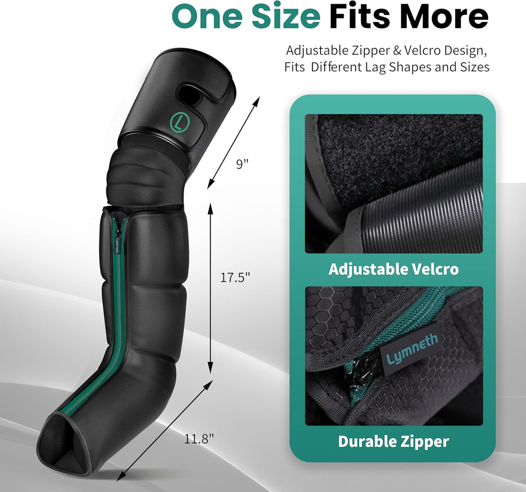 Leg Massager with Heat and Comression, Foot and Leg Massager for Circulation and Pain Relief, Air Compression Boots with 9 Intensity Levels, Full Leg Recovery Therapy Mechine