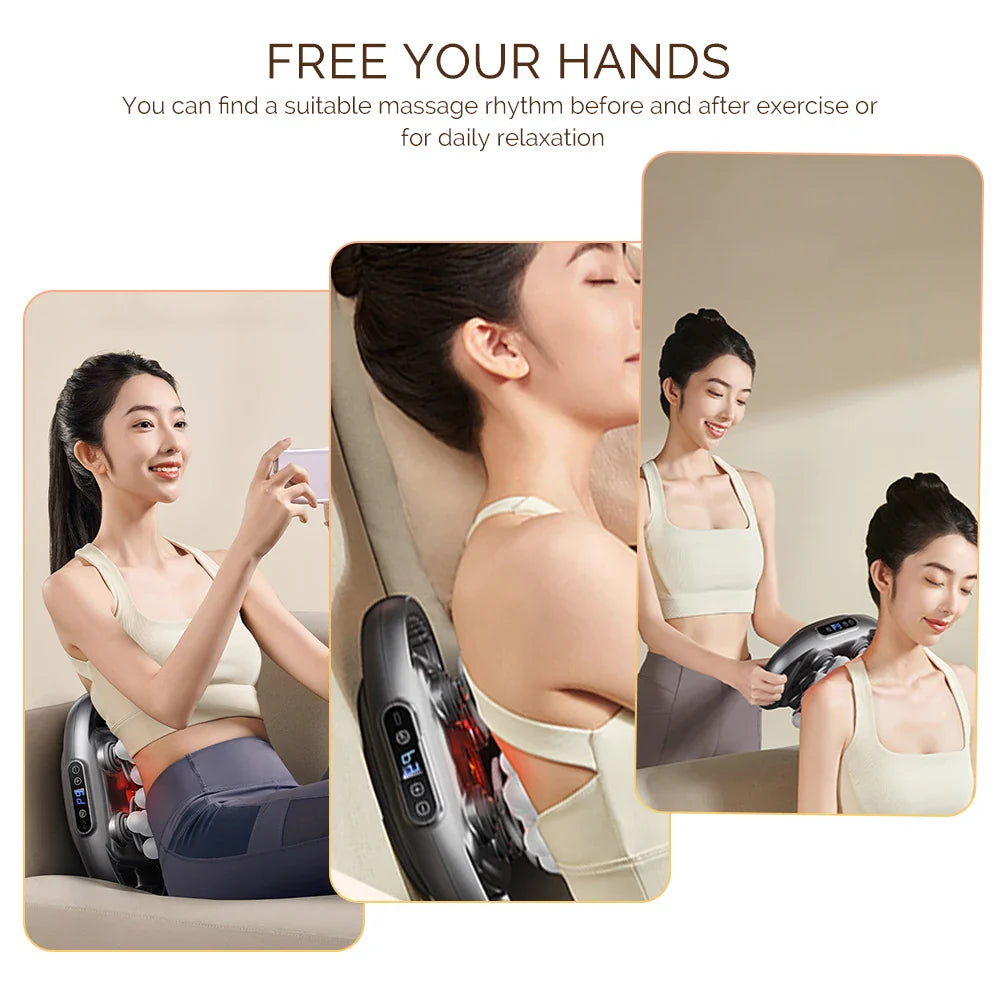16-Head Fascia Gun High-Frequency Vibration Body Massage Gun Back and Waist Massager Neck Shoulder Massager Muscle Masajeador