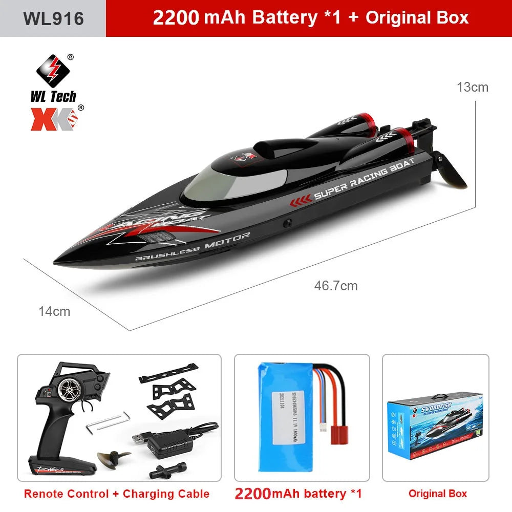 WL916 WL912-A RC Boat 2.4Ghz 55KM/H 35KM/H High Speed Racing Watercraft Remote Control Speedboat Toys for Boys