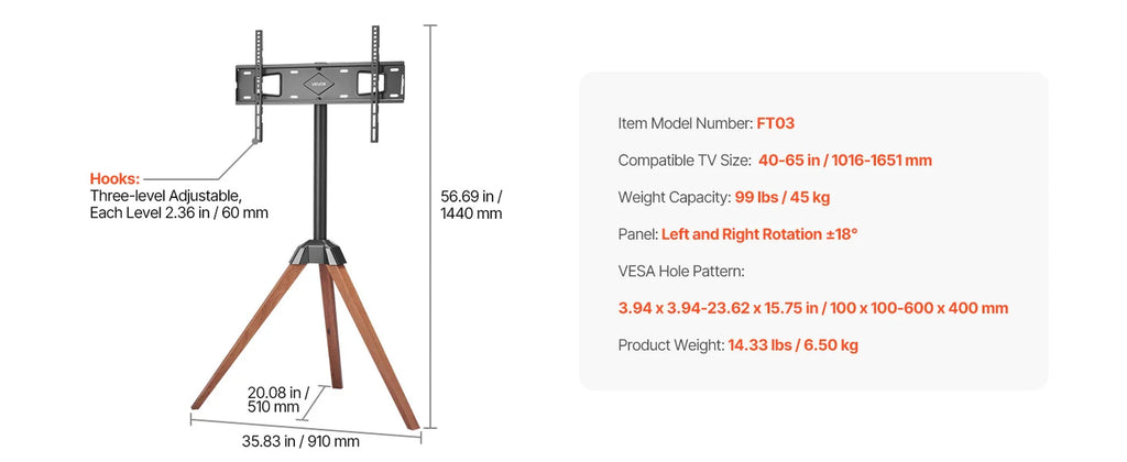 Succebuy Rolling TV Stand Mobile TV Cart Suit for Various Sizes TV Portable TV Stand with Wheels for Living Room Bedroom Office