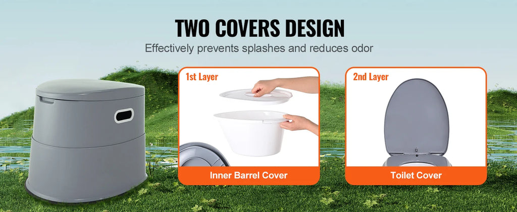 Succebuy Portable Toilet for Camping Porta Potty with 1.3G Detachable Inner Bucket Travel Toilet for Outdoor Camping Travel