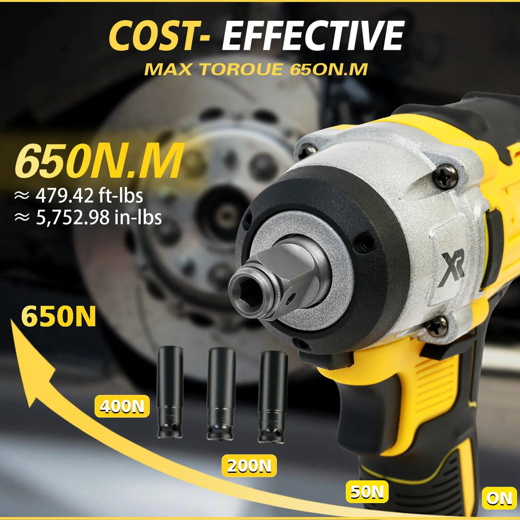 1/2 Inch Electric Wrench Cordless Impact Driver 20V Powerful Brushless 280 Ft-Lbs (380N.M) with 3.0Ah Battery and Charger