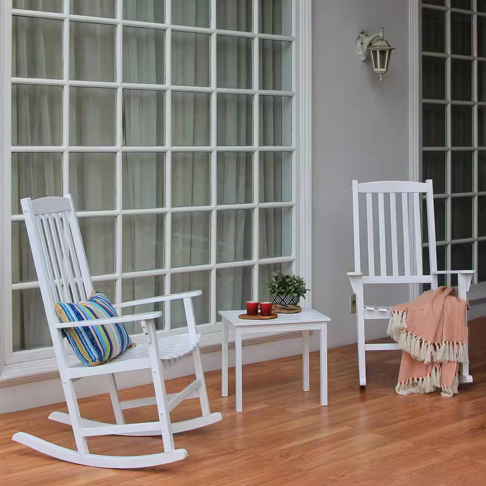 Alston White Wood Outdoor Side Table