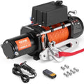 Electric Winch, 10, 000 Lb, 12V DC Truck Winch with ¦Μ7/20 in X 65 Ft Synthetic Rope Aluminum Fairlead Wireless & Wired Remote Control, IP55 Waterproof for Towing Off-Road SUV Jeep Trailer Boat