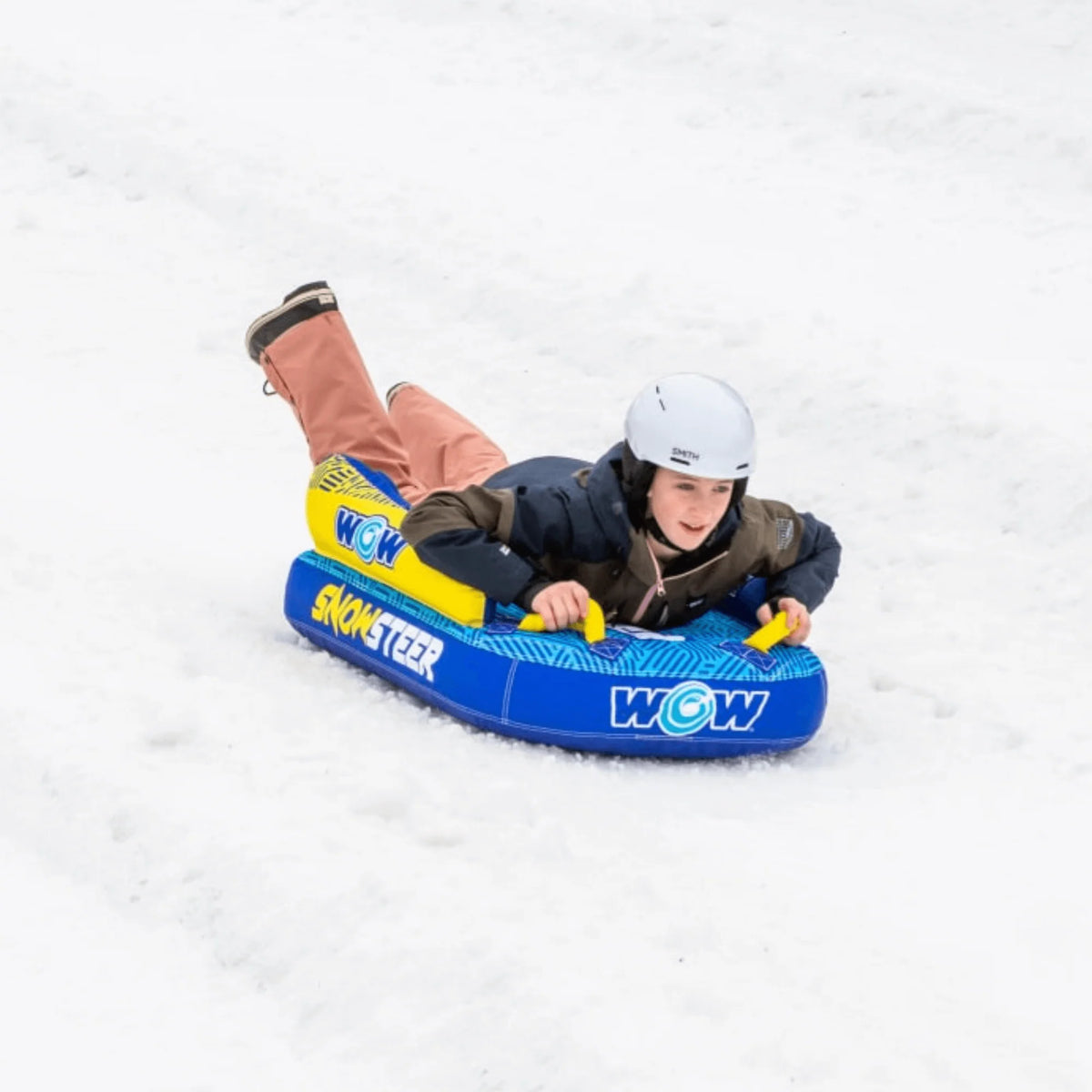 WOW Watersports Snowsteer Snow Sled with Lying Position for Easy Sledding