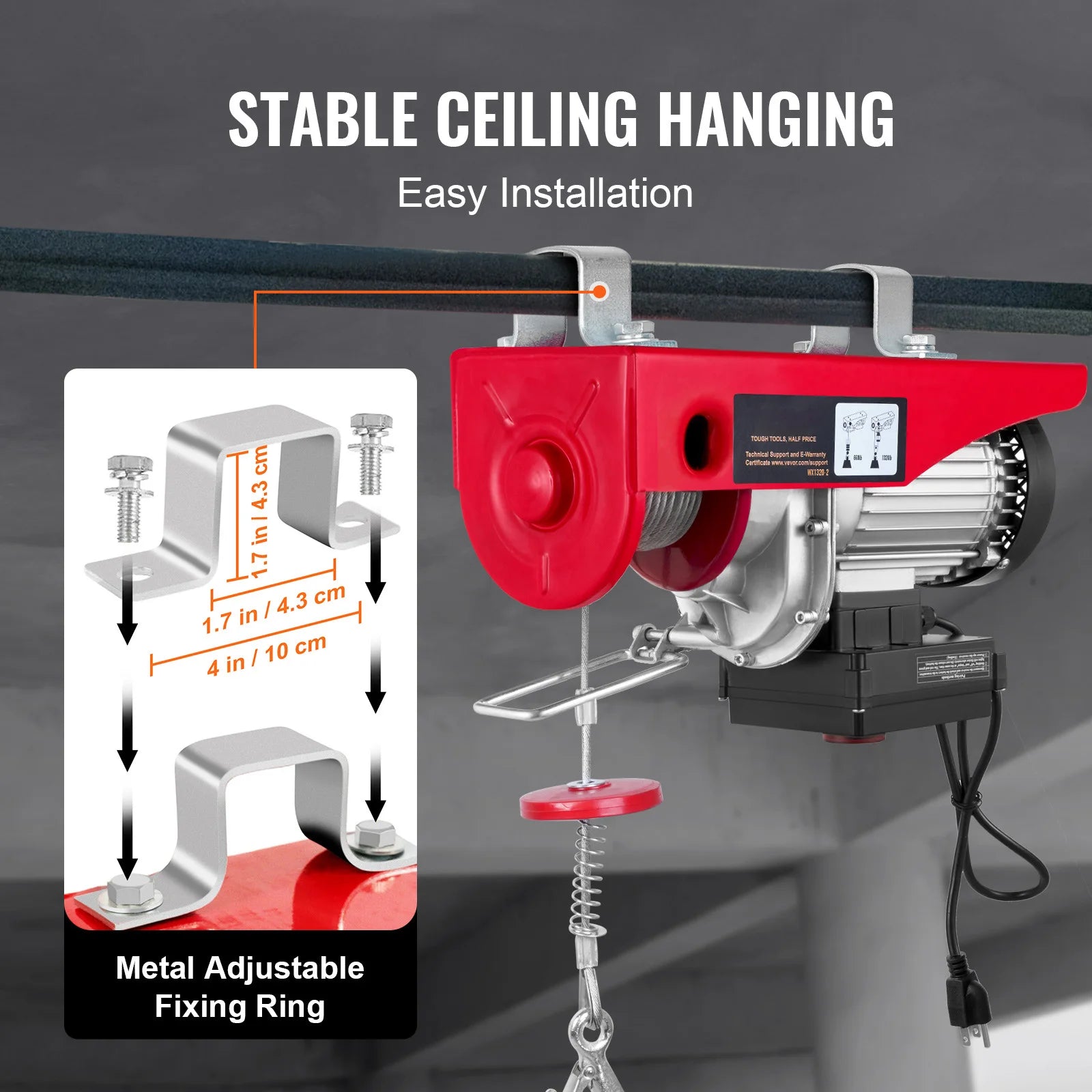 400-1000Kg Electric Hoist Lifting Crane Cable Hoist Winch for Boat Car Garage Elevator with Wired Remote Control Lifter