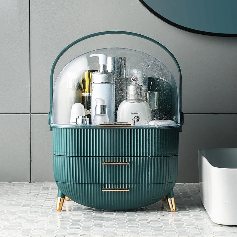 Luxury Cosmetics Storage Box, Dust-Proof Skincare Product Desktop Organizer, Organizer, Household Storage Cabinet, Dressing Table