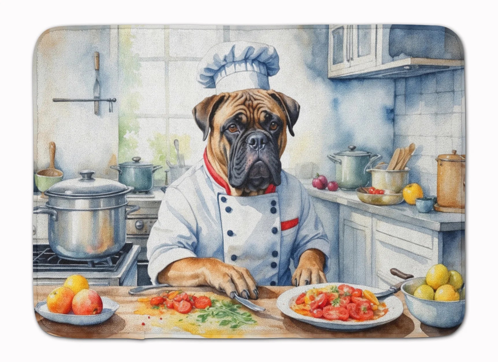 Bullmastiff the Chef Memory Foam Kitchen Mat