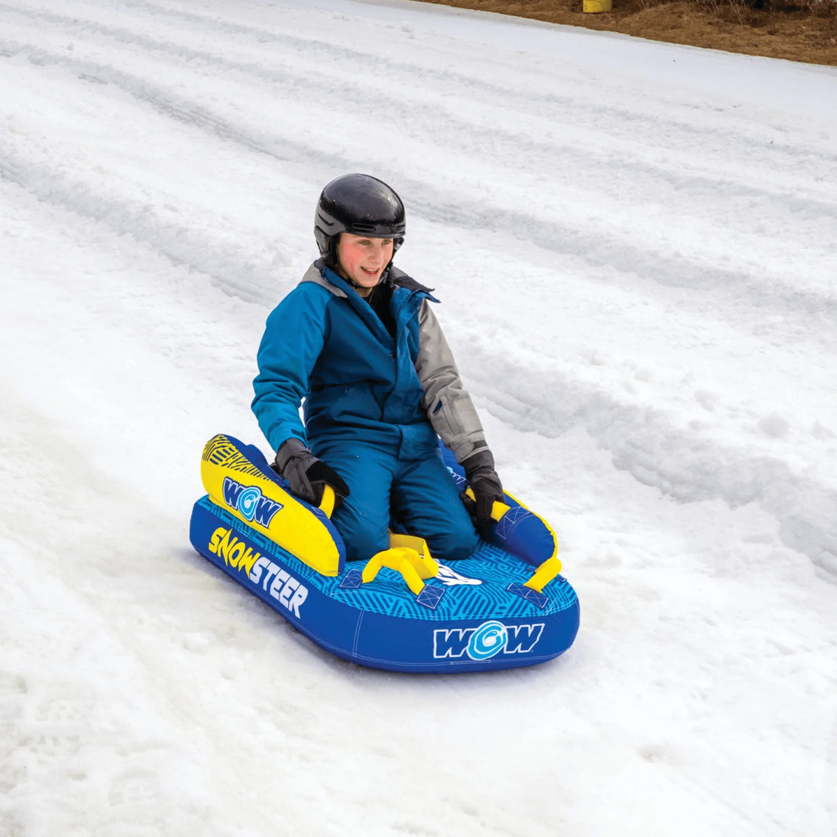 WOW Watersports Snowsteer Snow Sled with Lying Position for Easy Sledding