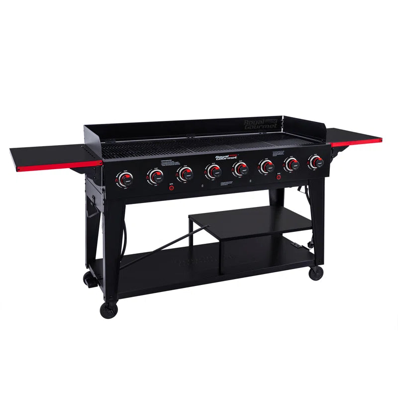 8 - Burner Liquid Propane Gas Grill and Side Tables
