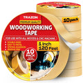 Double Sided Woodworking Tape 10 Pack 1 Inch X 120 Ft Wood Crafter Sticky Tool Two Side Adhesive for Router Templates Removable & Residue Free