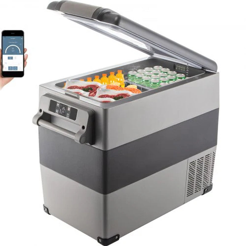 VEVOR 12 Volt Refrigerator, 58 Quart Car Refrigerator, Dual Zone Portable Refrigerator,Rv Refrigerator with 12/24V DC and 110-240V AC, Freezer Fridge Cooler, for Car, RV, Camping and Home Use