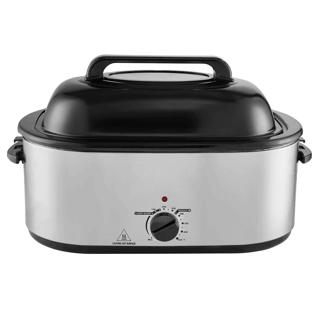 Electric Roaster Oven, 26 QT Turkey Roaster Oven with Self-Basting Lid, 1450W Roaster Oven with Defrost & Warm Function, Adjustable Temperature, Removable Pan & Rack, Fits Turkeys up to 30LBS