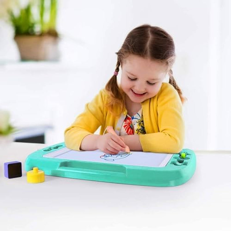 Toddler Toys for Kids, Large Magnetic Drawing Board for Birthday Gift, Toys for 1 2 3 4 Year Old Girls Boys, Etch & Sketch Pad with 4 Stamps, Learning and Educational, 16 ×13 In, Green