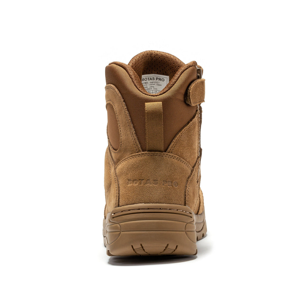 Botas Pro Coyote Men's 6 inch Side Zipper Rubber Sole Tactical Boots BMP111CT