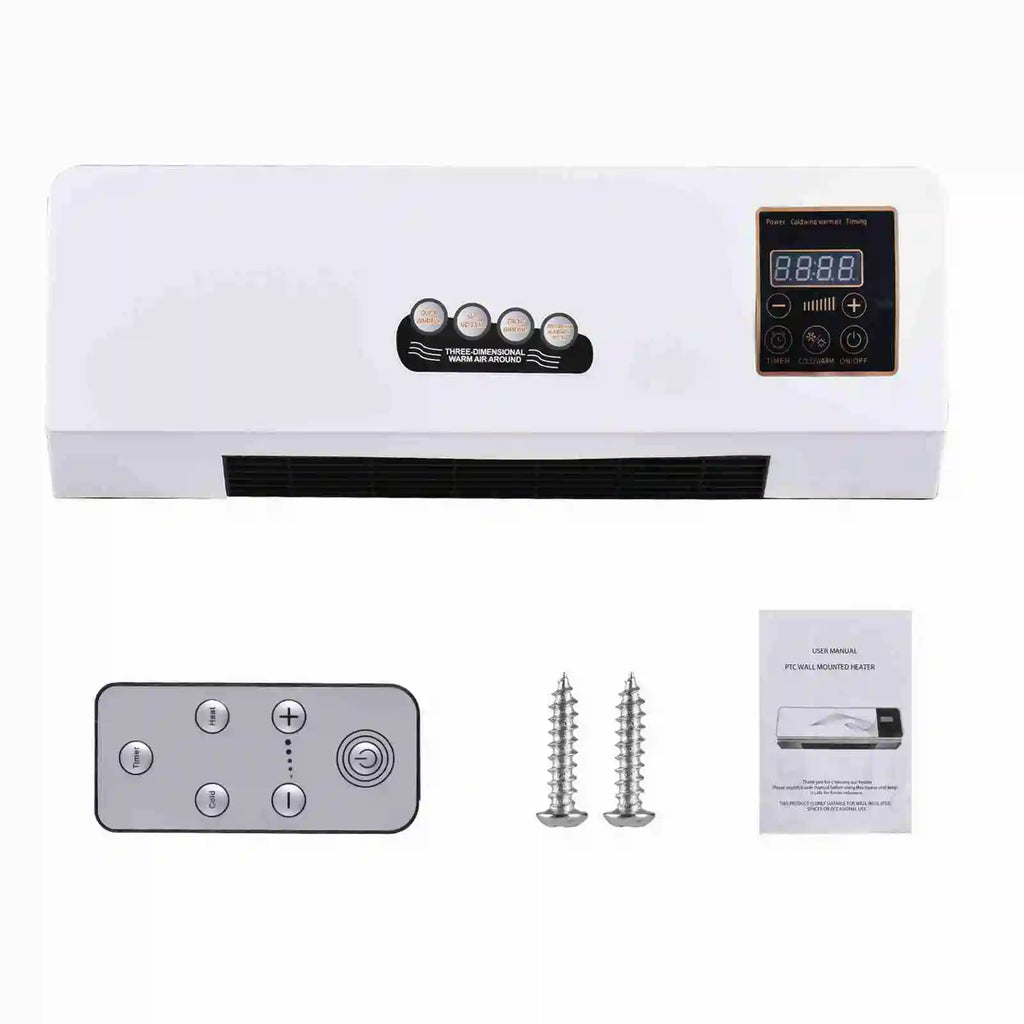 NEW Heater with Fan Heater Fan 2 in 1 Heating Nature Wind Timing Digital Display Wall Mounted Space Heater for Home Dormitory