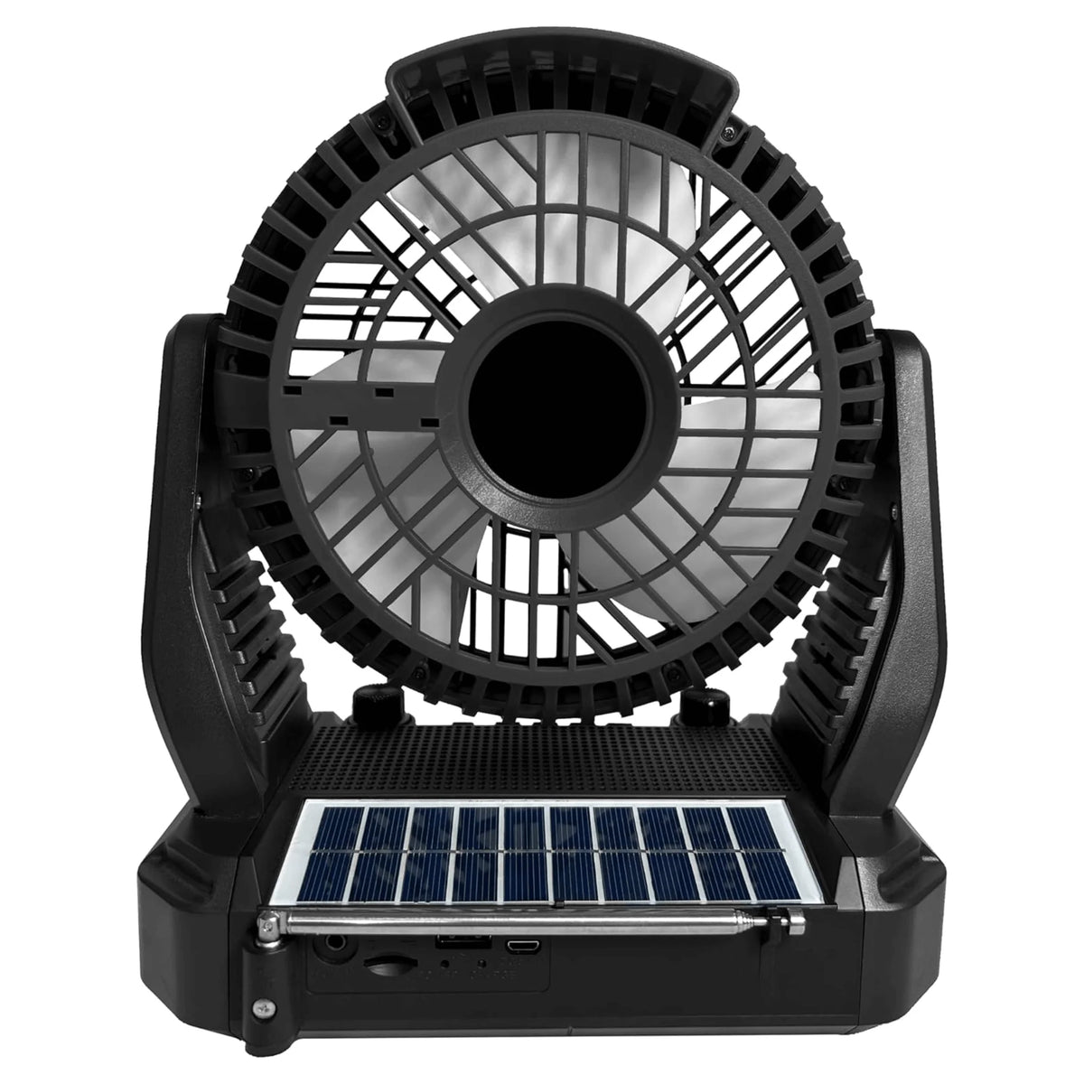Supersonic Solar-Powered BT Speaker with FM Radio, LED Flashlight, and Fan