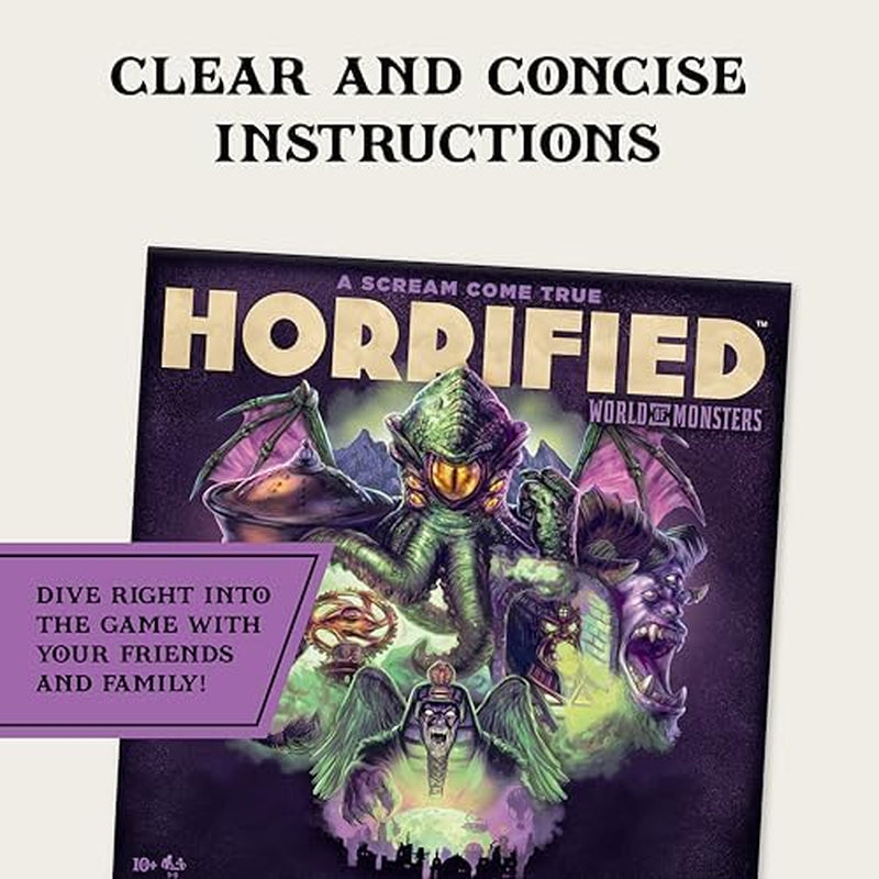 Horrified Games - World of Monsters - Strategy Board Game - Boost Critical Thinking & Teamwork - Cooperative Gameplay - Unique Monster Challenges - 1 to 5 Players - Adults & Kids 10+