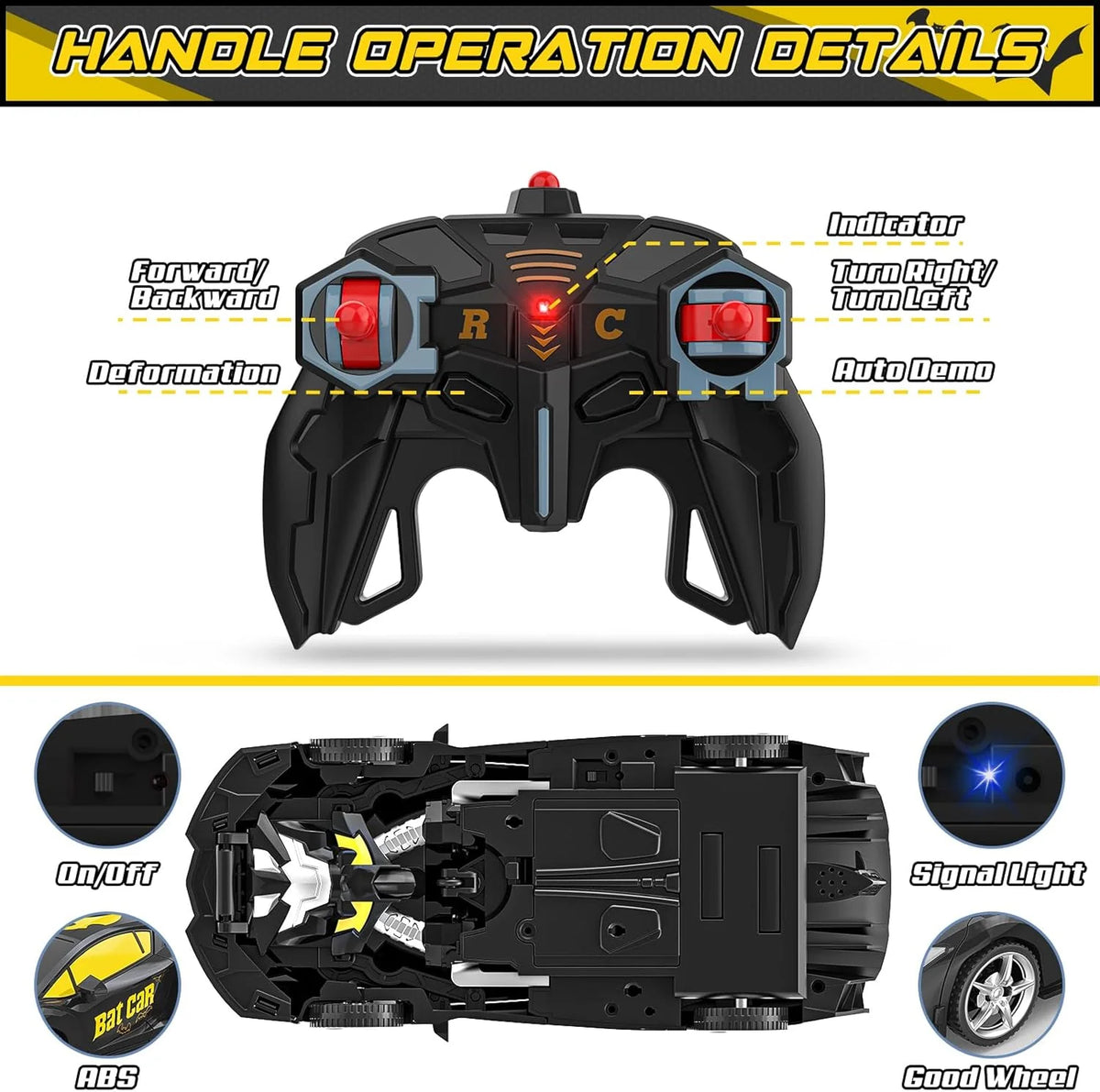 Rc Cars for Boys 4-7 8-12, 2.4Ghz Remote Control Car 1:18 Scale Transforming Robot, One-Button Deformation 360° Rotation Car Toy Gifts for Boys 3-5