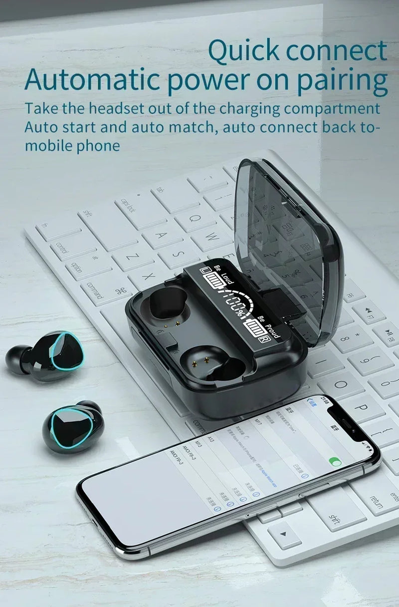 M10 Wireless Headphone Bluetooth Earphones Waterproof Earpieces Sport Earbuds for Huawei Iphone OPPO Xiaomi TWS Music Headset