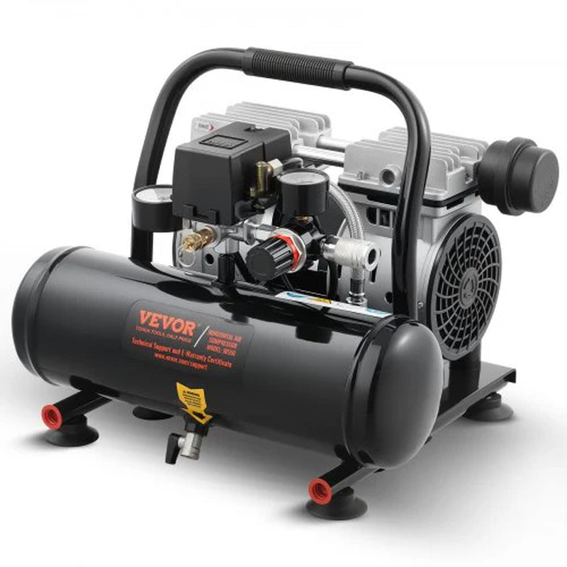 Air Compressor, 1 Gallon Steel Tank, 1HP 1.5 CFM 90PSI Oil Free Air Compressor & Max. 120PSI Pressure, 78Db Ultra Quiet Portable Compressor, for Auto Repair, Tire Inflation, Spray Painting