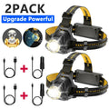 LED Headlamp Rechargeable Head Torch Zoom Headlight Lamp Flashlight Fishling Camping Light with 3 Modes Work Light