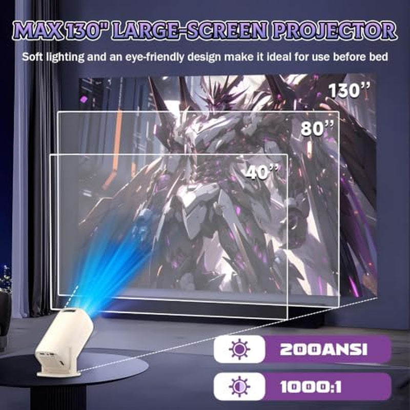 U5 4-In-1 Mini Projector with Wifi and Bluetooth,Games+Karaoke+Speaker