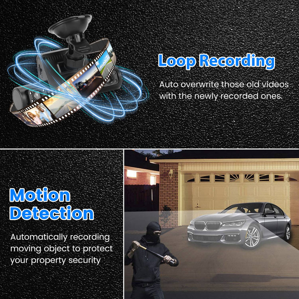 1Pc 360 Degree View FHD 4 Channel Dash Cam 1080P Front 480P Rear Left Right inside Dash Camera with IR Night Vision Loop Recording Motion Detection Free 32GB MMC Card