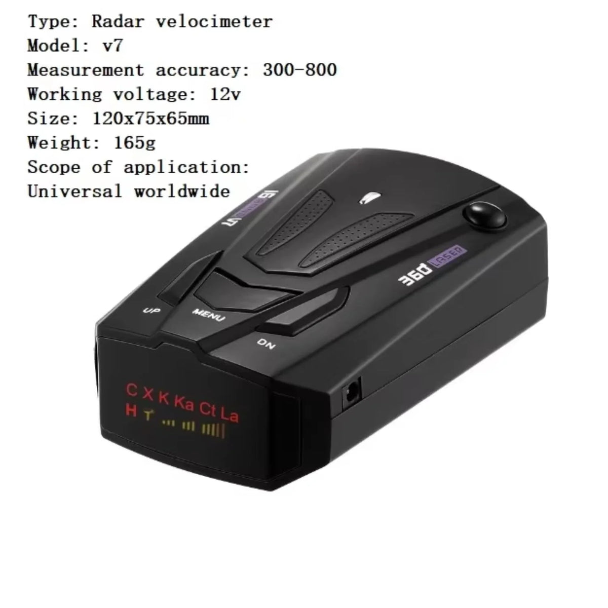 V7 Car Radar Detector, 360° Laser Speed Detection, 16-Band Voice & LED Alerts, City & Highway Modes