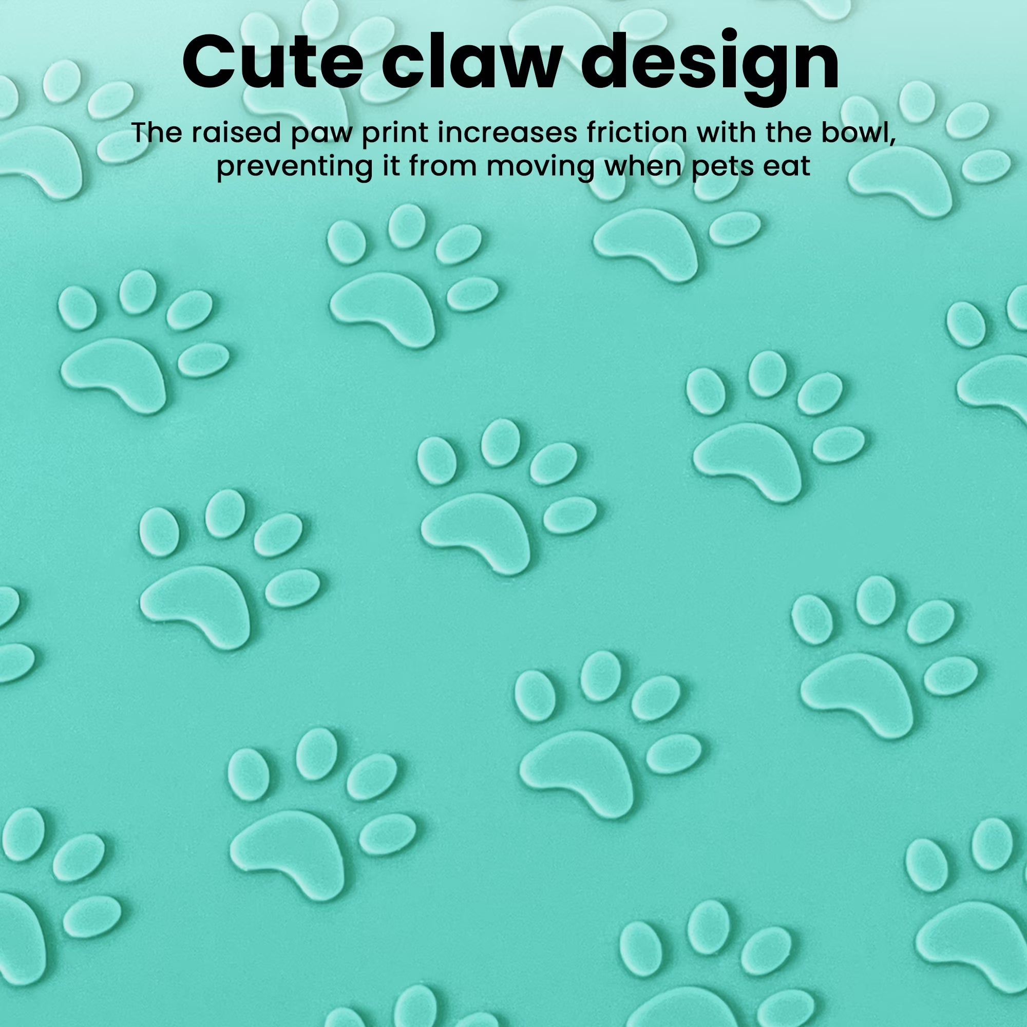 Silicone Dog Food Mat, Pet Placemat for Prevent Feeding Spills, Waterproof Dog Bowl Mats for Food and Water, Cat Food Mat for Pet Feeder, Green