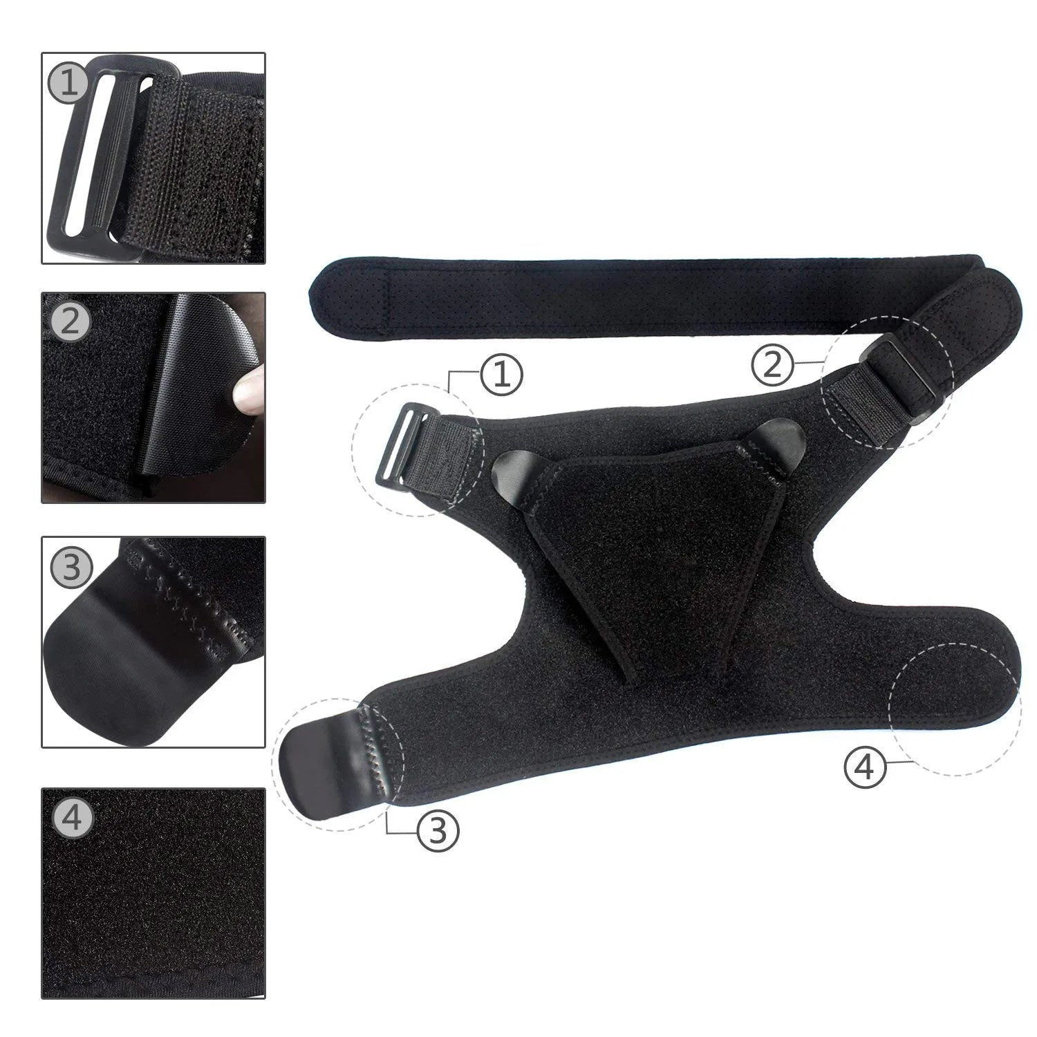 Shoulder Brace for Men and Women for Torn Rotator Cuff,Arm Sling Shoulder Immobilizer,Shoulders Compression Sleeve and Support for Pain Relief,Adjustable, Suitable for Both Left and Right Arms