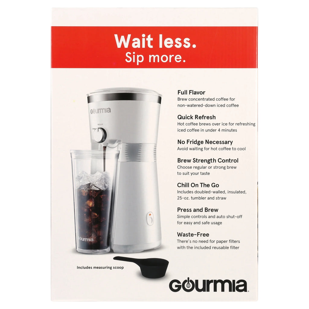 Iced Coffee Maker with 25 Fl Oz. Reusable Tumbler, White