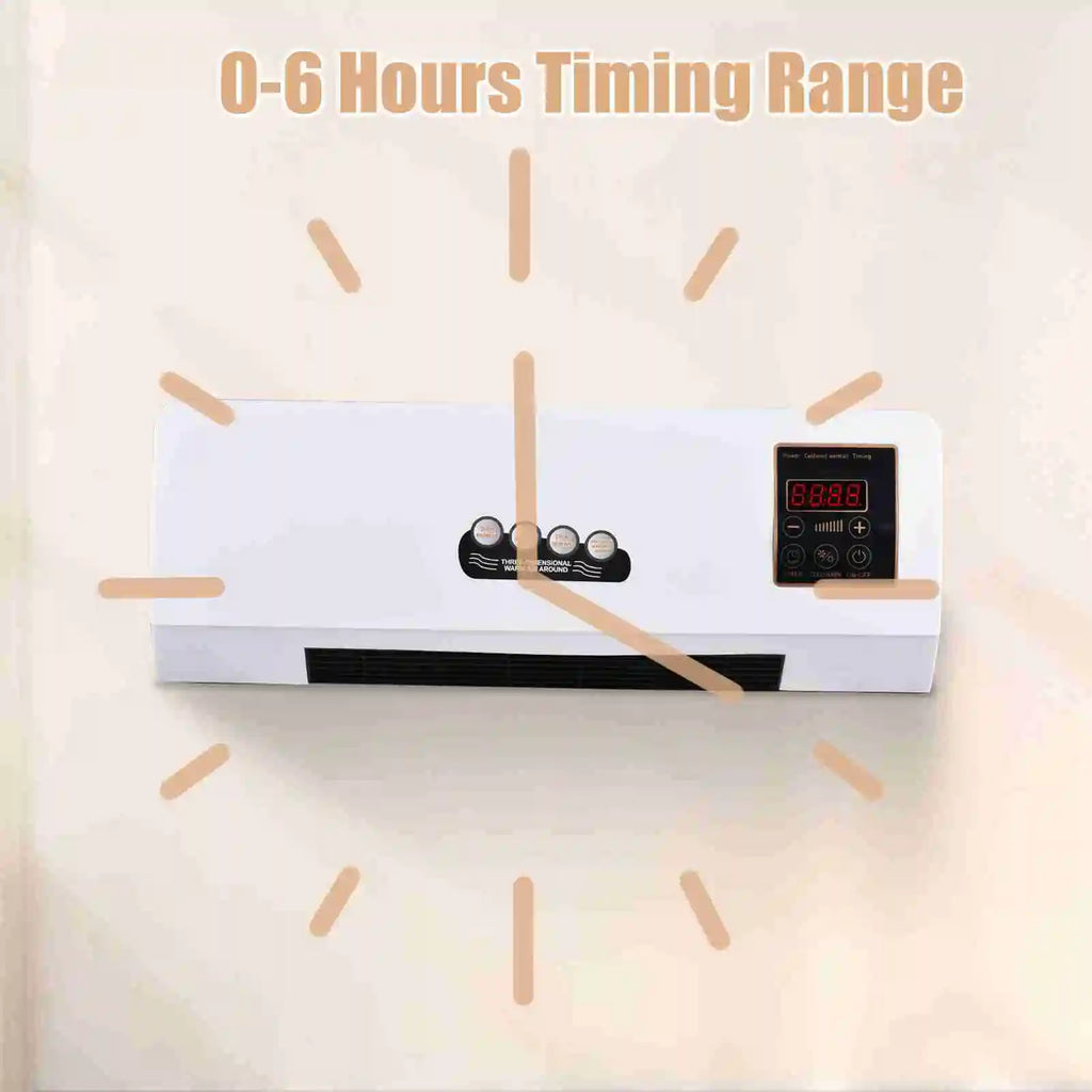 NEW Heater with Fan Heater Fan 2 in 1 Heating Nature Wind Timing Digital Display Wall Mounted Space Heater for Home Dormitory