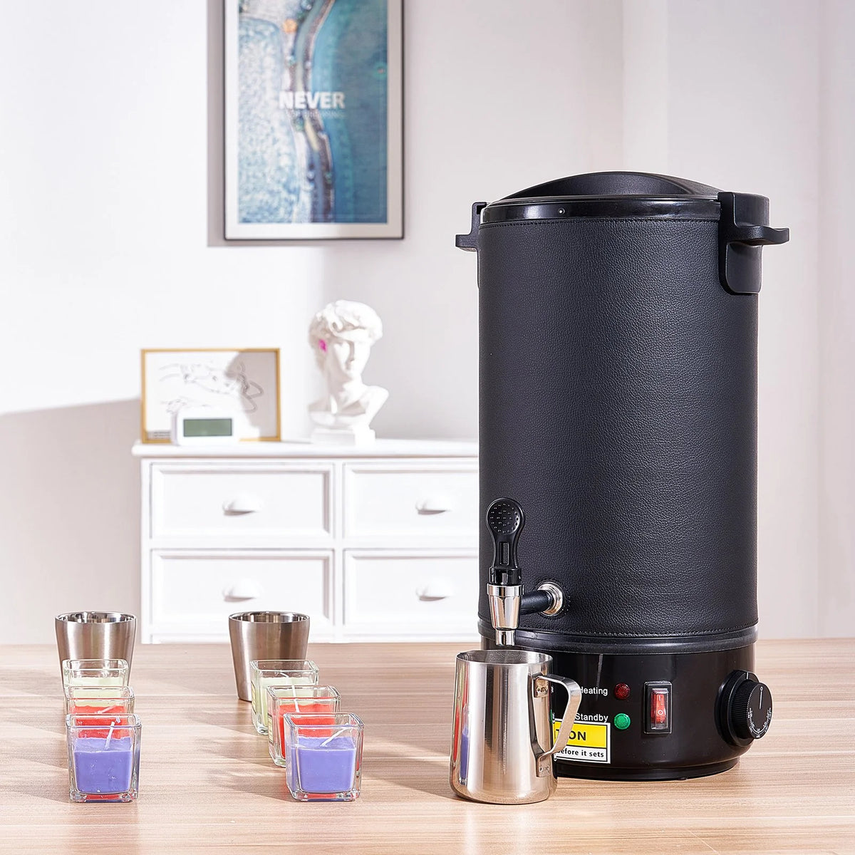 VEVOR 10 L Wax Melter for Candle Making, Extra Large Electric Wax Melting Pot, with Easy Pour Spout and 9-Level Temp Control, Easy Clean for Candle Soap Cream Beauty Bulk Production Business or Home