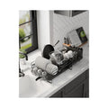 Large Dish Drying Rack - Extendable Dish Rack, Multifunctional Dish Rack for Kitchen Counter, Anti-Rust Dish Drainers with Cutlery & Cup Holders