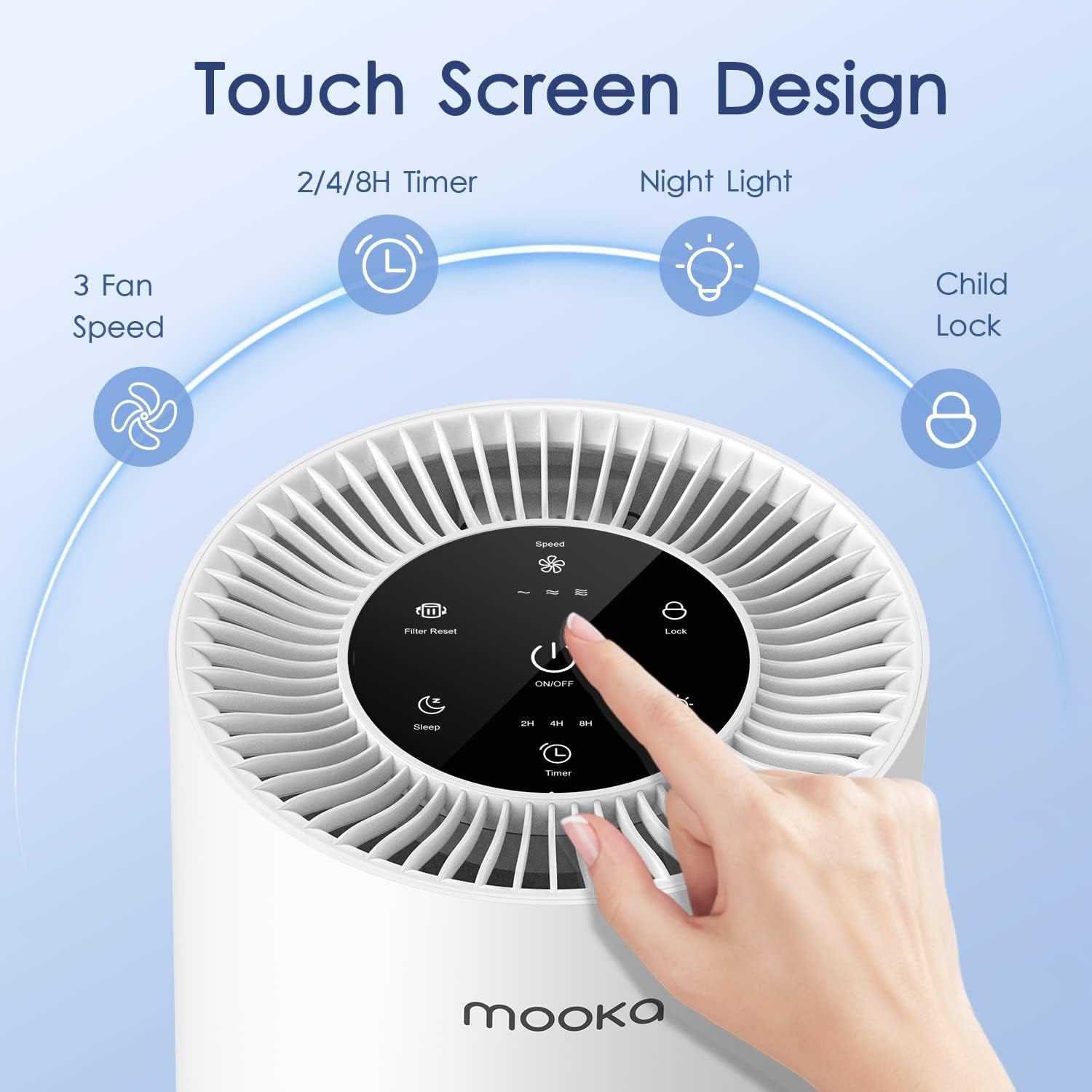 Air Purifier and Filter Combo, Air Purifiers for Home Large Rooms up to 1300Ft²,  H13 True HEPA Air Purifier for Bedroom Pets with Fragrance Sponge, Timer, Air Filter Cleaner