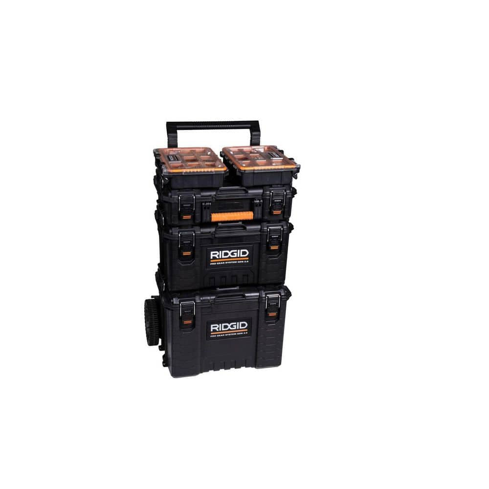 Pro Gear System Gen 2.0 Stackable Durable 22 In. Modular Tool Box Storage with Heavy Duty Latches and Handles