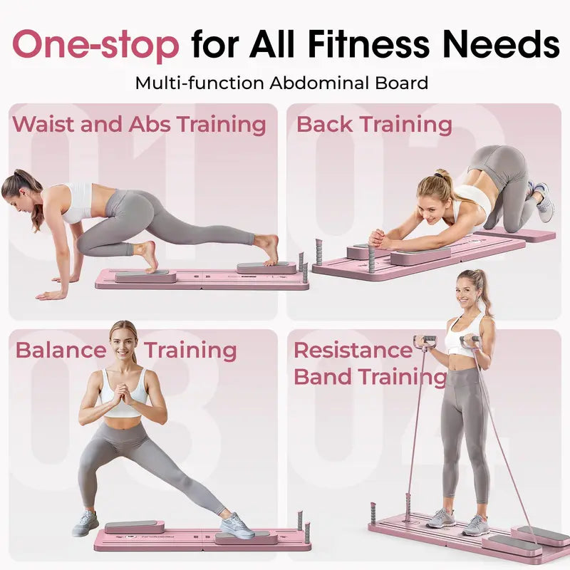 Pilates Board - Foldable Multifunctional Abdominal Muscle Core Trainer 300LBS Capacity