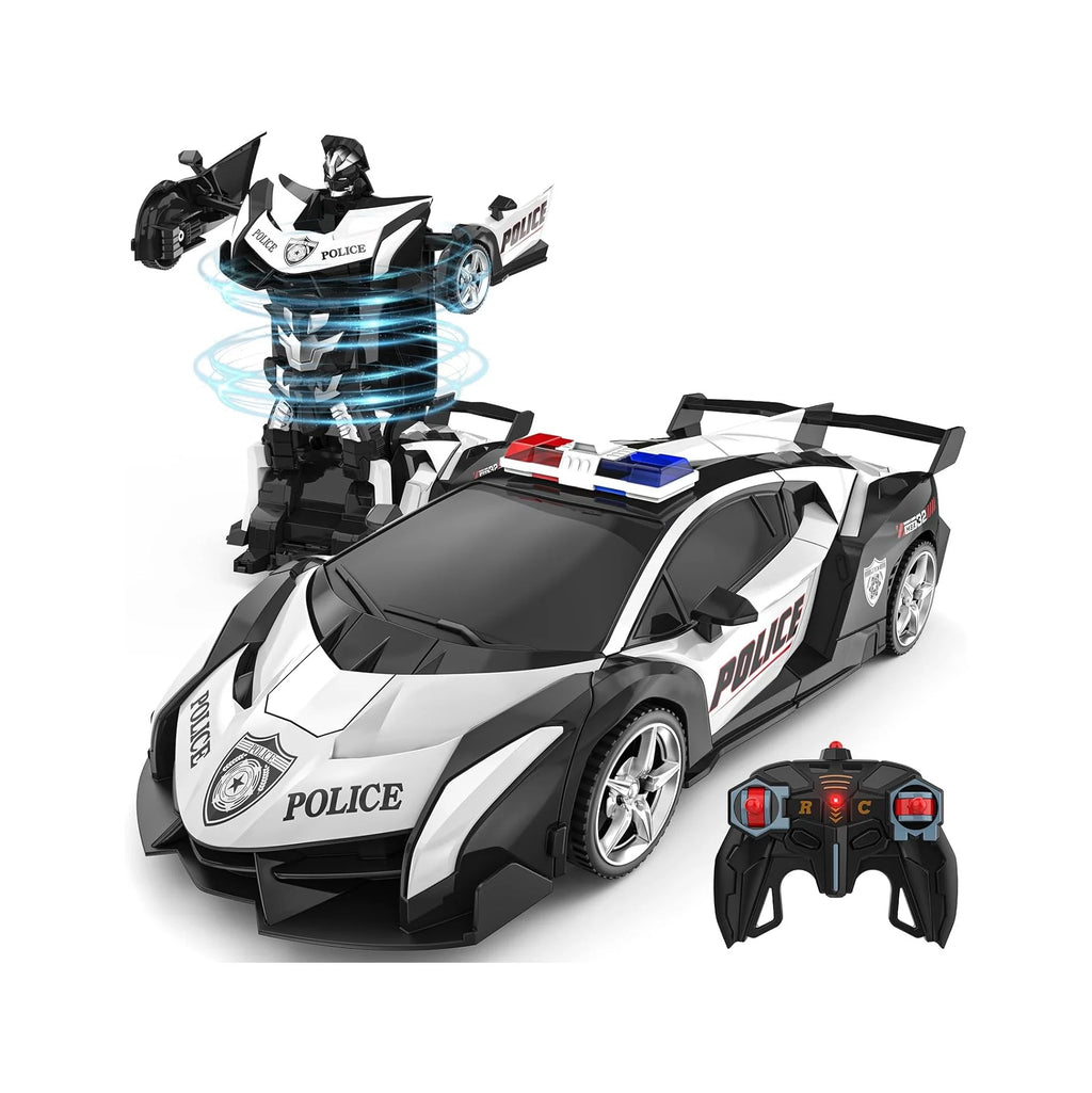 Rc Cars for Boys 4-7 8-12, 2.4Ghz Remote Control Car 1:18 Scale Transforming Robot, One-Button Deformation 360° Rotation Car Toy Gifts for Boys 3-5