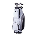 Golf Cart Bag with 14 Way Organizer Divider Top, 36 13 Pockets Premium Nylon Cart Bag, Durable Golf Bags with Handles & Dust Cover & Detachable Straps for Men & Women, White Color-Block
