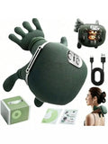 Advanced 4D Shiatsu Neck and Shoulder Massager with Heat & Finger Massage - Wireless, Deep Tissue, Simulated Human Hand Design F