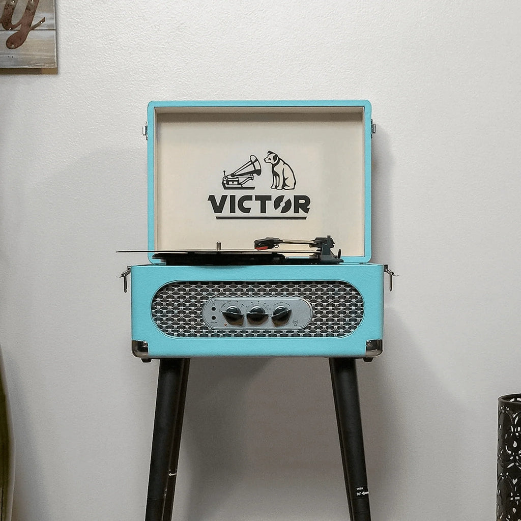 Victor Andover 5-In-1 Music Center with Chair-Height Legs and Bluetooth Function