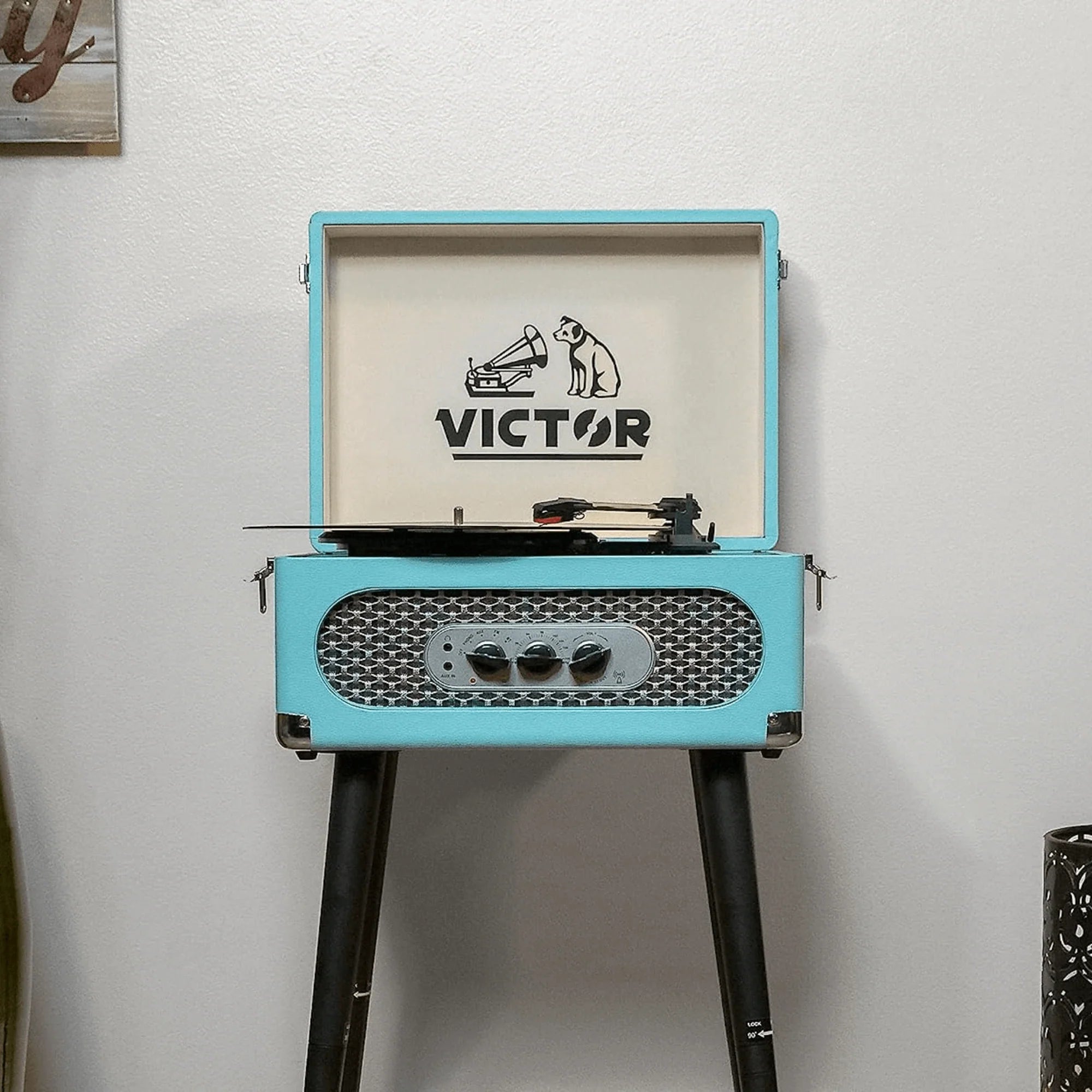 Victor Andover 5-In-1 Music Center with Chair-Height Legs and Bluetooth Function