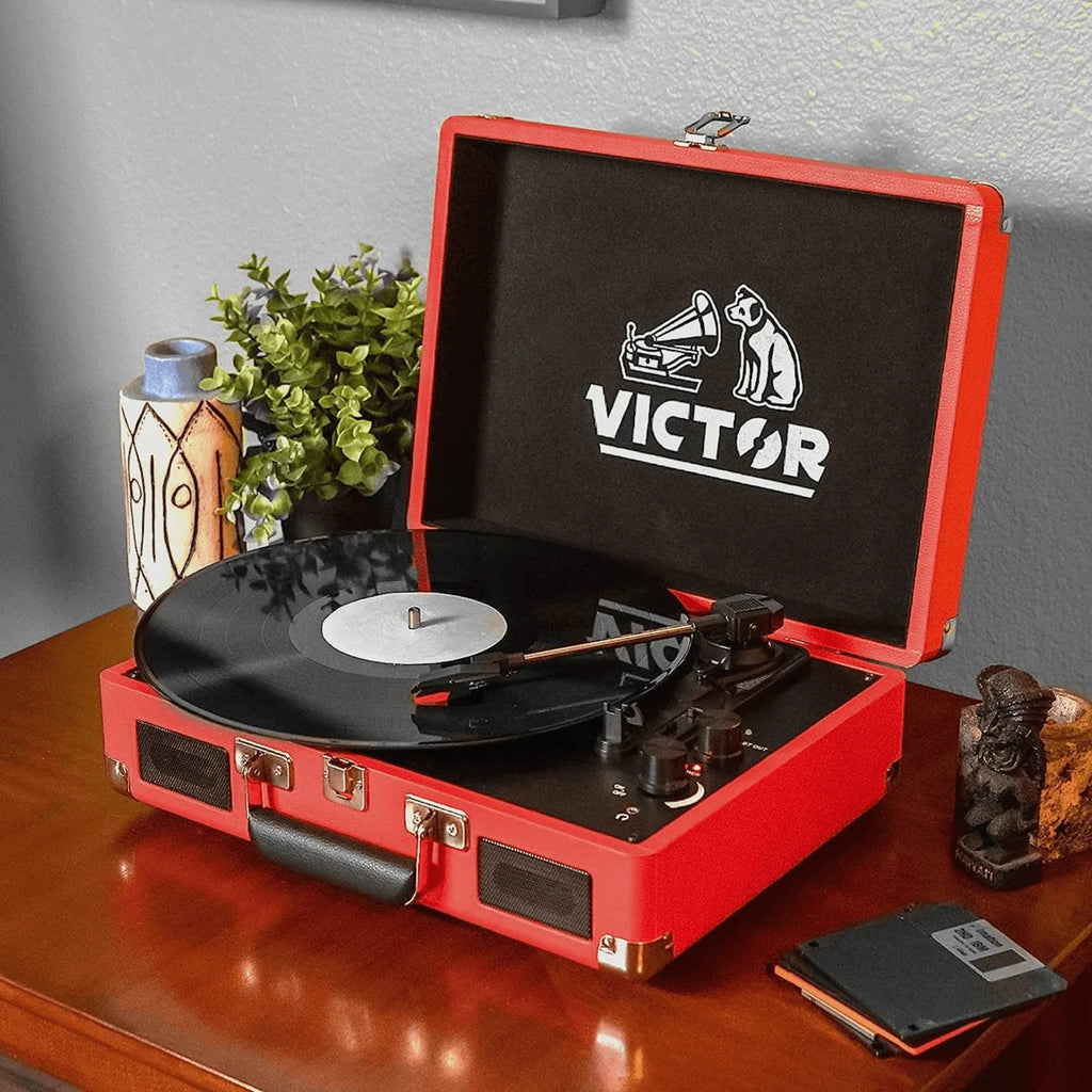 Victor Metro Dual Bluetooth Suitcase 3-Speed Turntable