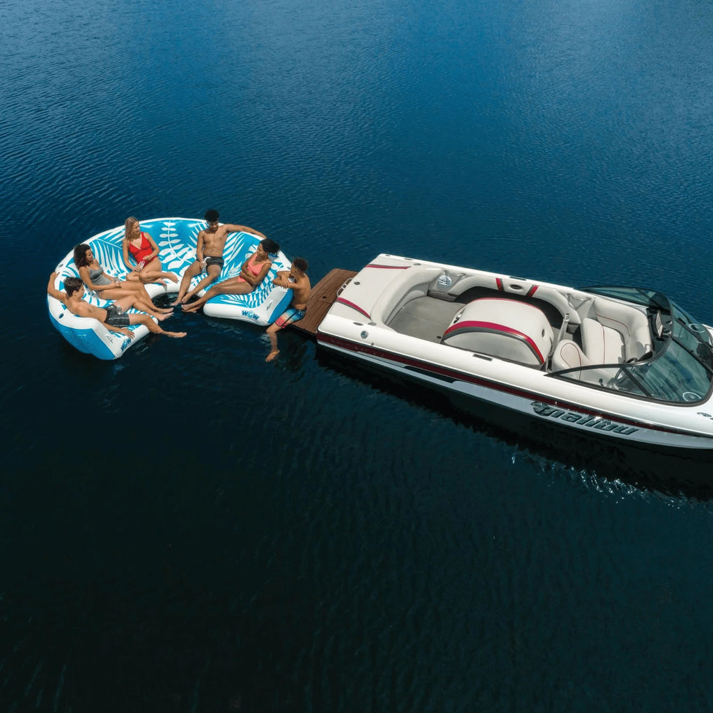 WOW Watersports Inflatable Lounging Resort Island for 6-8 People W Cup Holders