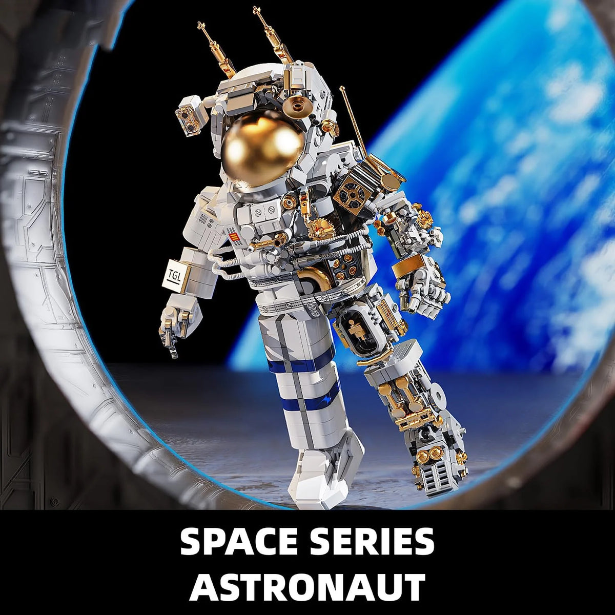 Space Astronaut Building Set with Display Stand for Boys Age 8-12