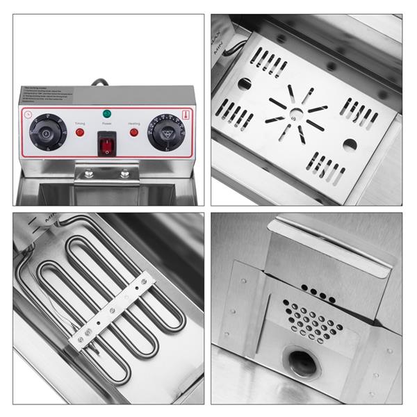 24.9QT/23.6L Stainless Steel Faucet Double Tank Deep Fryer
