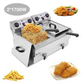 24.9QT/23.6L Stainless Steel Faucet Double Tank Deep Fryer